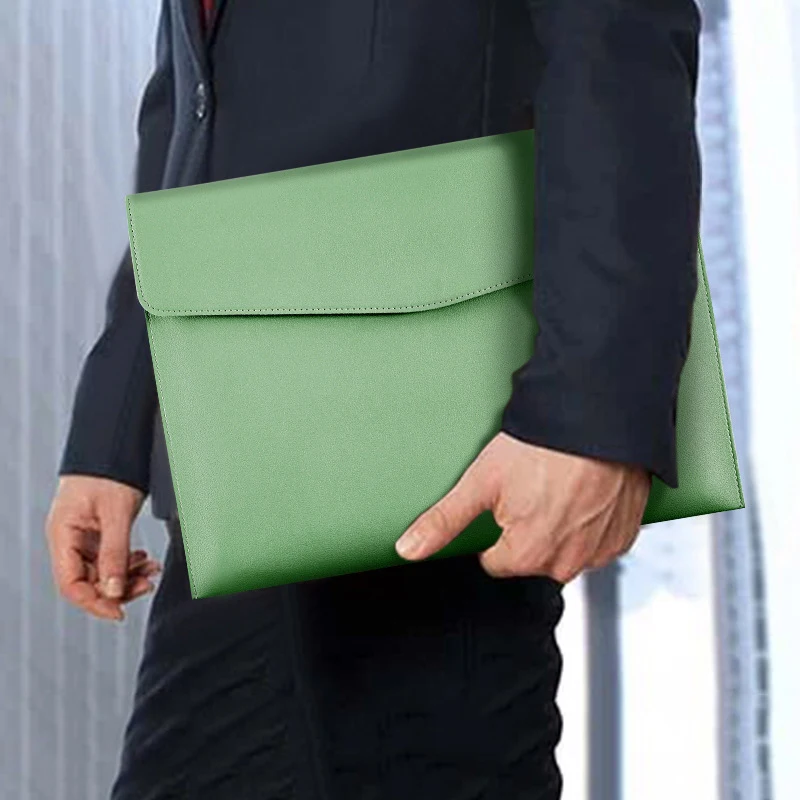 

1 Piece A4 Document Bag Leather File Folder Data Package Fashion Briefcase Data Contract Bill File Bag School Office Supplies