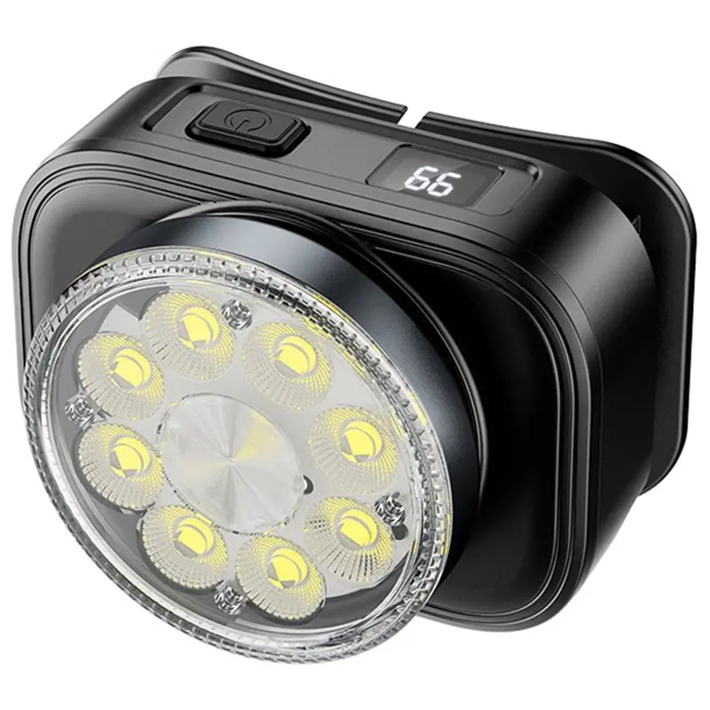 Ultra Bright LED Headlamp 2500Mah Headlight With LCD Display, 4 Lighting Modes,Wide For Camping For Fishing