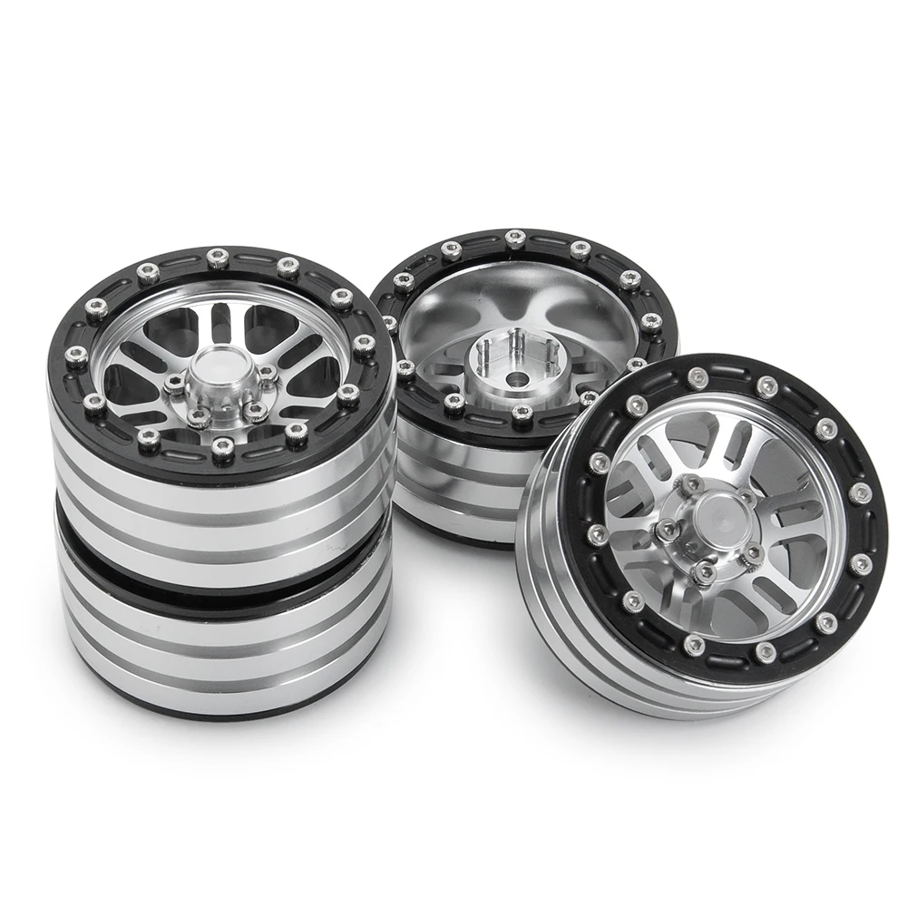AXSPEED 4 Stück Beadlock-Perlen aus Aluminiumlegierung, 1,9 Zoll, Felgennaben für Axial SCX10 D90 TRX-4 1/10 RC Crawler Car Truck Upgrade-Teile