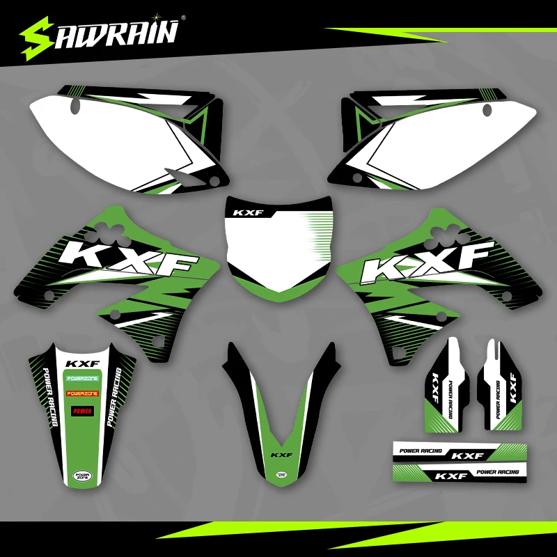 

Sawrain Motorcycle Graphics Backgrounds Decal Stickers Kits for KAWASAKI 09-12KXF250 02