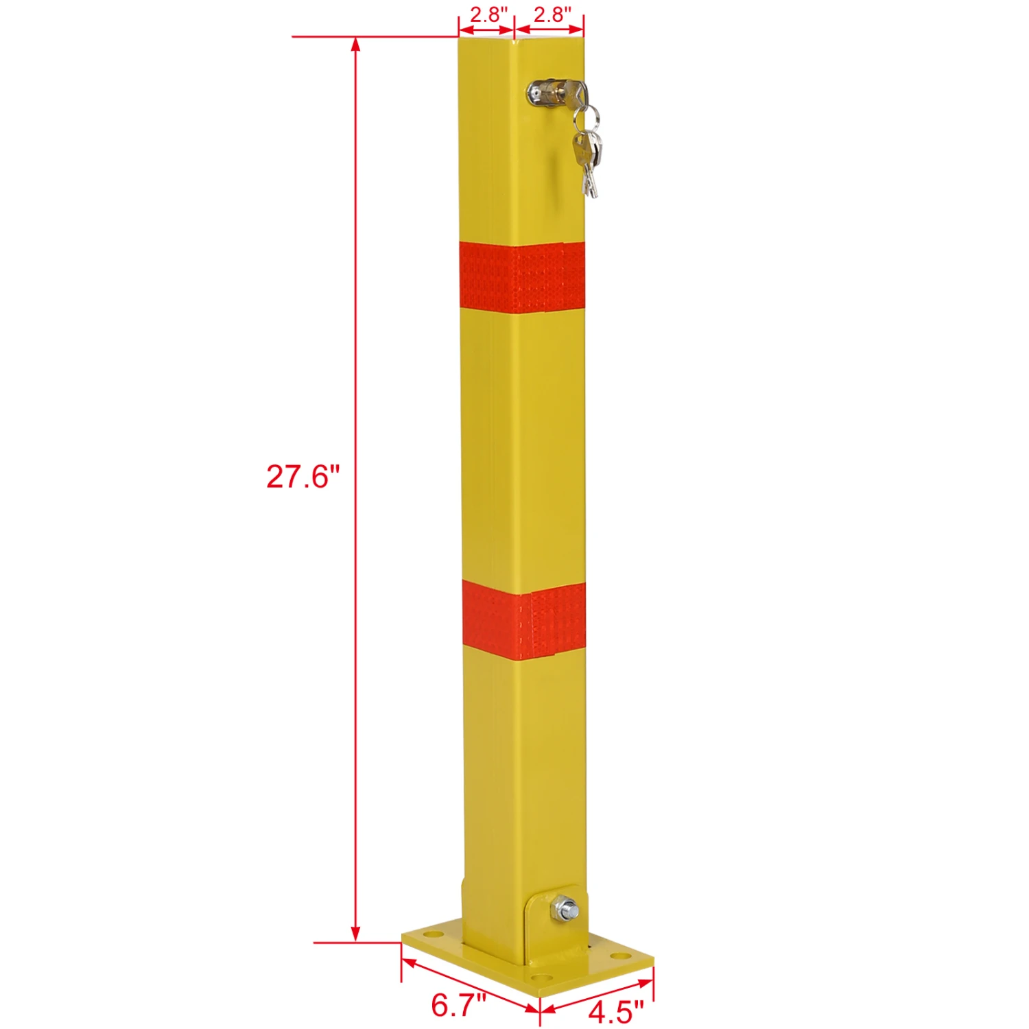 

Parking Bollard Pole Barrier with Lock - Car Parking Protection Posts - Home Garage Street Decor - Yellow Parking Barrier Square