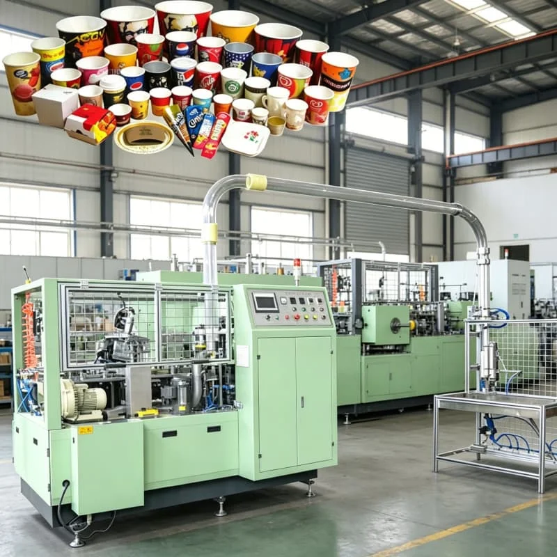 Automatic Cup Production System 10 Inch HMI Multi Language Support Customized 30 180pcs Min Stepless Speed for Tea Chain Store