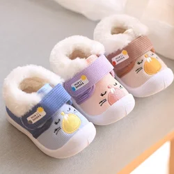 Kids Girls Boys Soft Soled Non-slip Autumn Winter Warm Plush Infant First Walkers Shoes Cute Cartoon Toddler Baby Sneakers