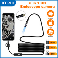 KERUI 7mm 3-in-1 Endoscope Camera Dual/Single Lens Mini Camera for Android PC Waterproof Inspection Borescope for Pipeline Car
