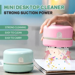 Desktop Vacuum Cleaner Home Mini Portable Student Use Eraser Paper Pencil Shavings Keyboard Grey Electric Power Vacuum