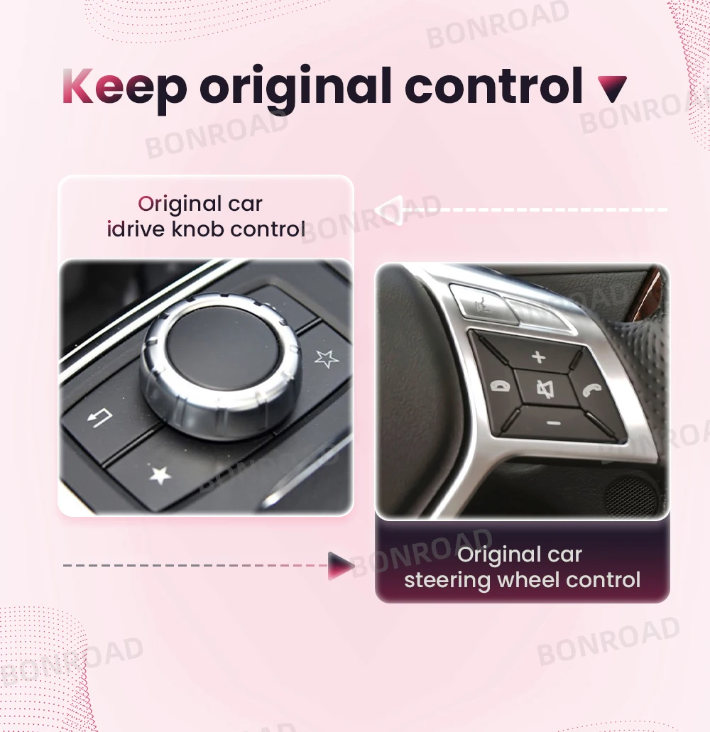 BONROAD Drahtloser CarPlay-Adapter Android-Automodul für Mercedes Benz ML W166 GL X166 2012–2015 NTG4.5 mit Bluetooth Airplay – Detail 4