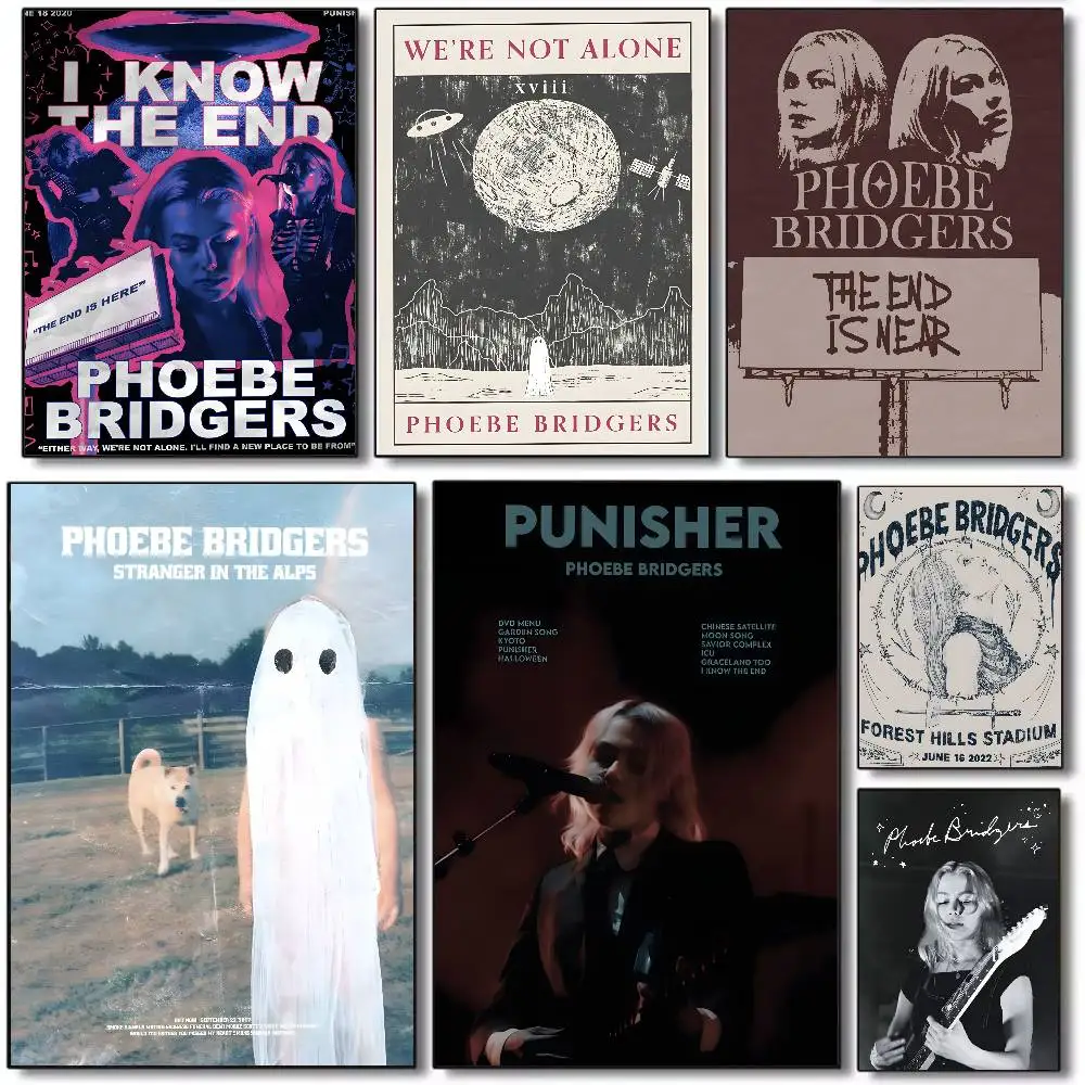 Rapper Album Cover Phoebe Bridgers Poster Art canvas HD aesthetic Printing Paper Wall Art for Living Room Bar fashion Home Decor