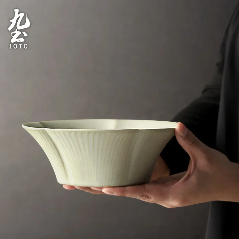 

JOTO японская винтажная высококачественная керамическая чаша с лепестками ручной работы CJR0514