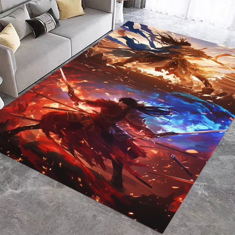 3D Kung Fu Anime Movies Carpet Living Room Decor Sofa Large Area Decoration Boys Room Rug Non-slip Washable Movie Room Floor Mat