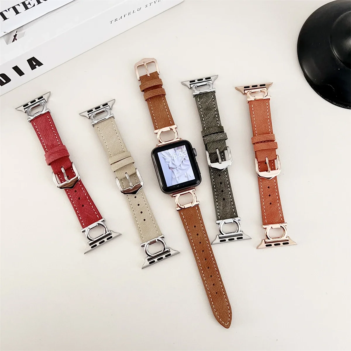 Watch Band For iWatch 42/44/45/46/49mm 38/40/41mm PU leather Fashion Watch Strap for Watch Series Ultra2 Series 10/9/8/7/6/5/4/3/2/1_voghion.com