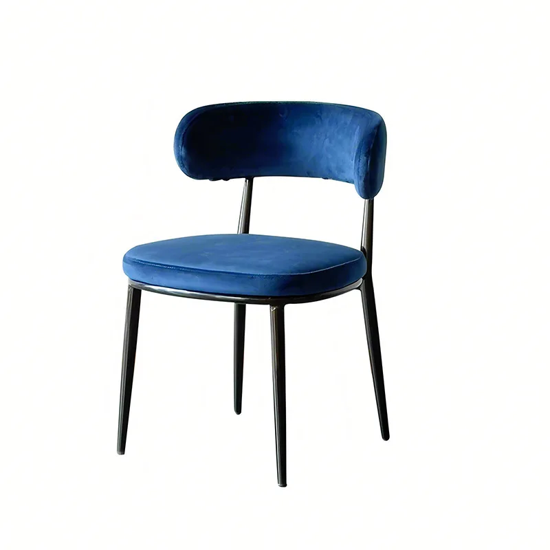 

Modern simple soft bag chair Italian designer arc flannel backrest dining chair coffee shop casual soft bag dining chair