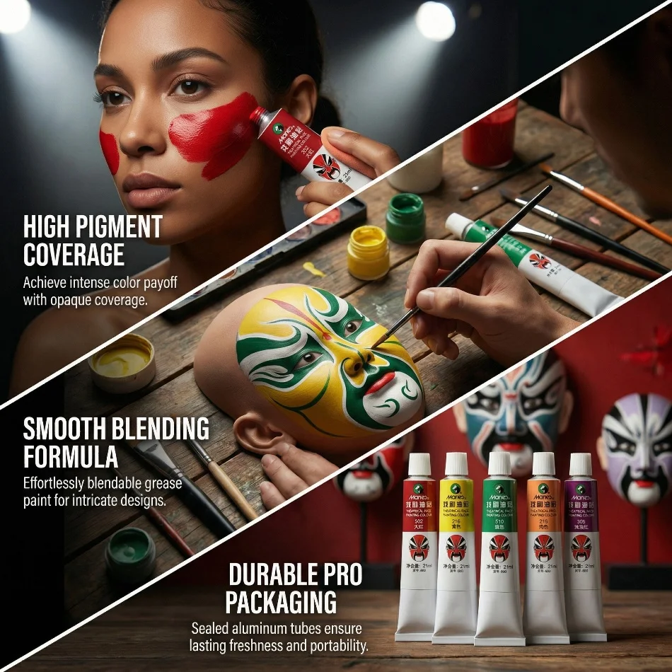 Drama Oil Paint Peking Opera Face Mask Coloring Waterproof Beiying Drama Tsing Yi Huadan Art Supplies Wholesale 21ml