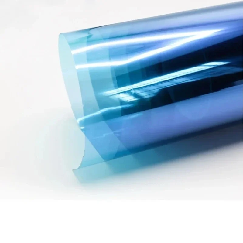 High Quality VLT 85% Blue Chameleon Window Tint Film 1.52*30m PET Material Self Healing Color Changing Car Window Films Rolls