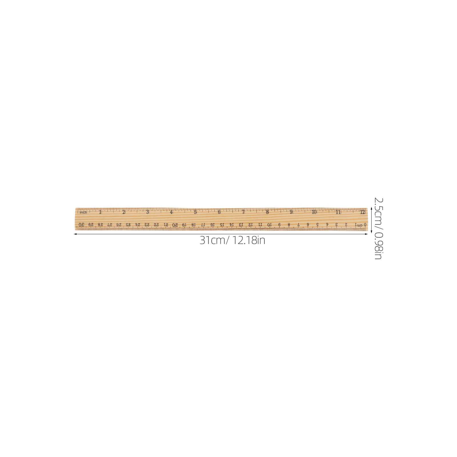 10pcs Wooden Ruler Dual Scale Measuring Teaching Aids High Precision Clear Markings Math Tools Wooden Rulers Quilting