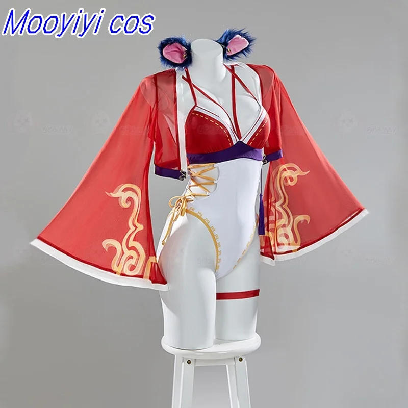 Новый костюм для косплея Ahri на Хэллоуин, Рождество, ролевая вечеринка, комикс, выставочная игра, аниме LOL, купальник с девятью хвостами лисы