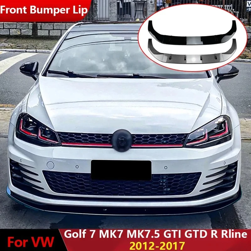 

2012–2017 для Volkswagen Golf 7 MK7 MK7.5 GTI GTD R Rline Передний бампер Canard Lip Splitter Нижний спойлер Предварительно лифтинг Bodykit