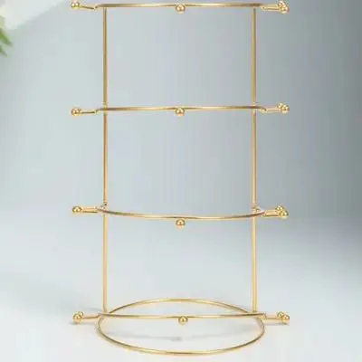 

4 tier Crown Display Rack Bride Headband Storage Holder Golden Metal Hairband Stand ganizer Jewelry Display Tool