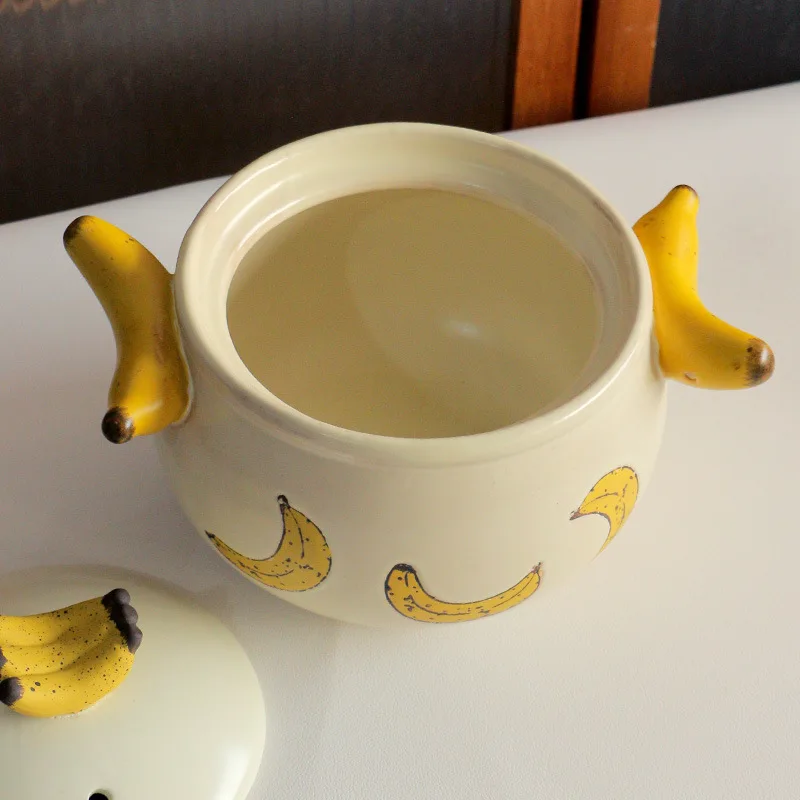 Creative Banana Ceramic Casserole Pot Gas Stove Safe High Temperature Resistant Soup Stew Porridge Rice Cooker
