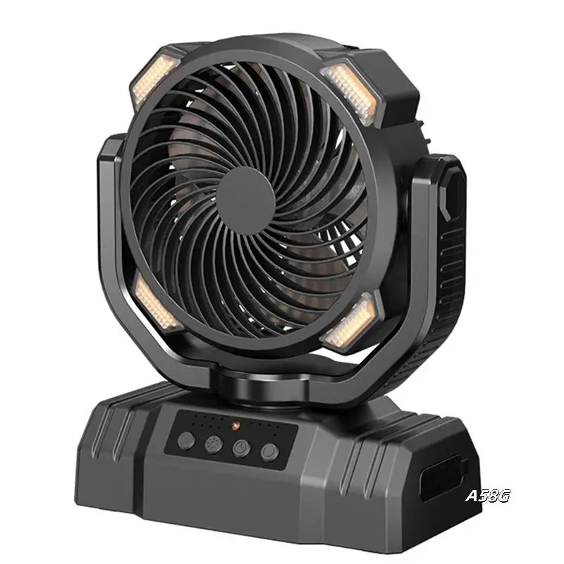 

Hanging And Standing Dual-Purpose Camping Fan With Light Large Capacity Long Battery Life Camping Fan Lighting Fan