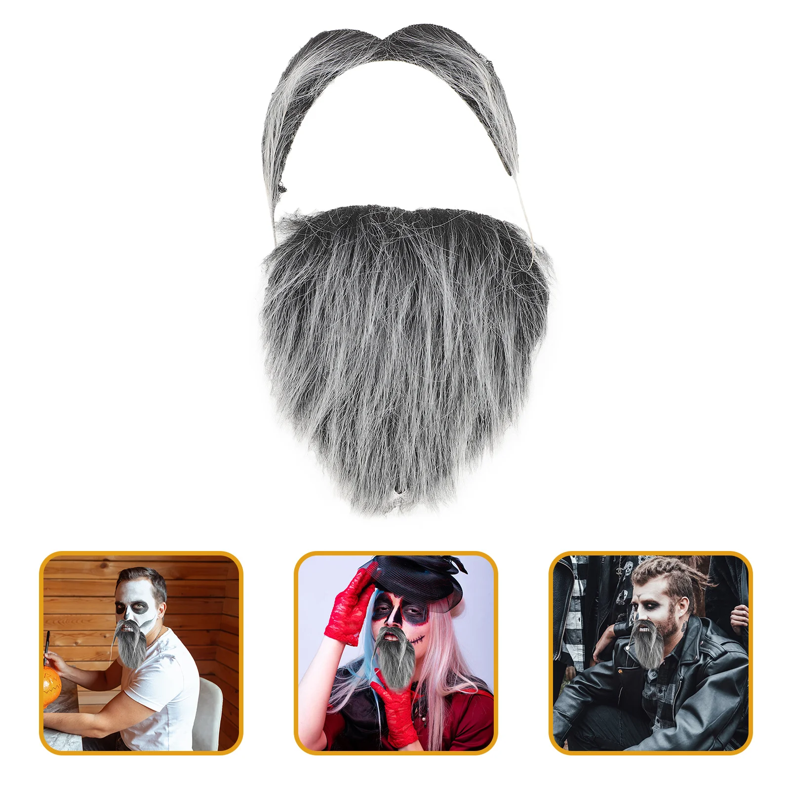 1 conjunto de barba falsa conjunto de material de pano simulado confortável pele-amigável apto para festa de halloween prop traje acessório masculino
