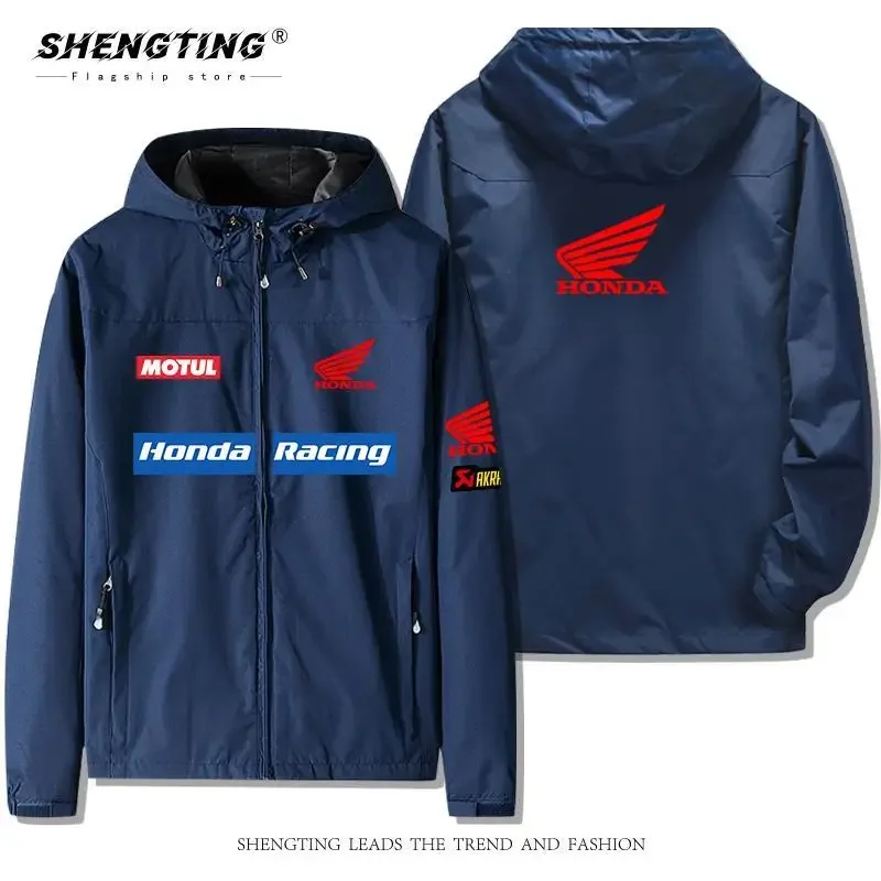 

New HONDA RACING Honda Leather Racing Team Bicycle Suit Motorcycle Racing Windproof Casual Jacket Men's Spring and Autumn Top