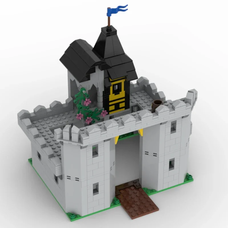 Mittelalter liche Burg Modell Moc Gebäude Ziegel schwarz Falcon Festung Technologie modulare Blöcke Geschenk Weihnachten Spielzeug DIY Sets Montage