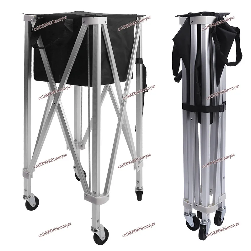 

Portable tennis cart aluminum alloy storage bag cart folding ball basket