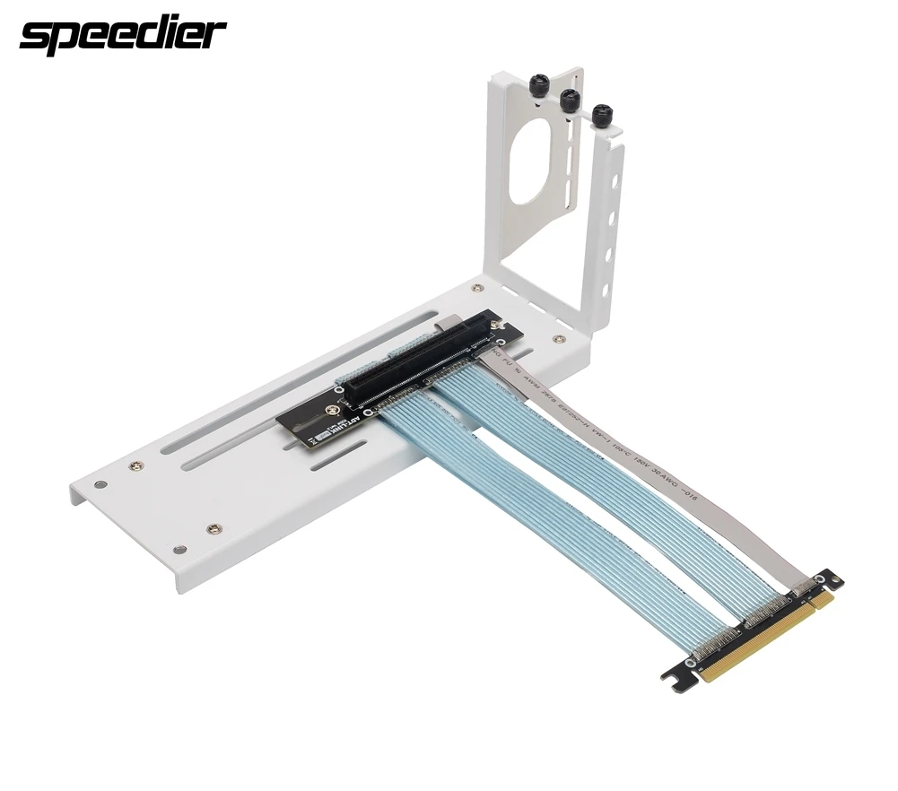 Riser PCIe4.0 x16 RTX Graphics Card PCI-e 90 Degree Extension Cable GPU Riser Extender Vertical Bracket 3 Card Slots ATX Chassis