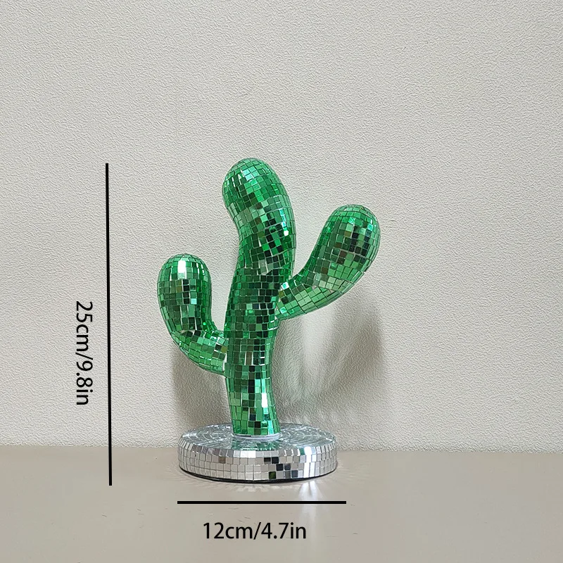 1PC Home Festival Decoration Retro Disco Cactus Ornament Creative Living Room Color Lens Handmade Crafts Small Gifts For Friends