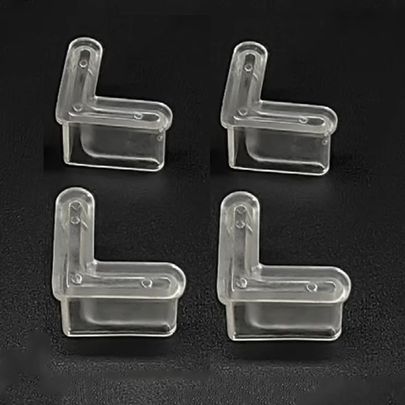 Black/Transparent Non-Slip L-shaped Foot Cover PVC Triangle Angle Iron Feet Caps 25/30/35/40/50mm