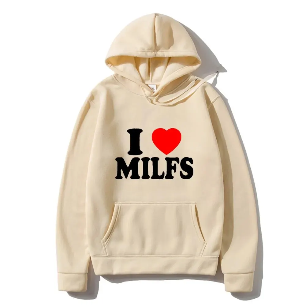 New I Love MILFS Hoodies Letter Printed Men Woman Fashion Hip Hop Hoodie Hooded Sweatshirts Pullovers Unisex Tracksuits Clothing