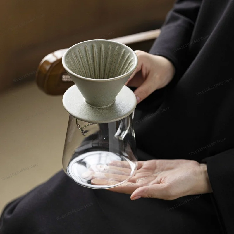 For Hand Brewed Ceramic Coffee Cup Filter Cup V-shaped Single-hole Filter Hand Brewed Coffee Cup
