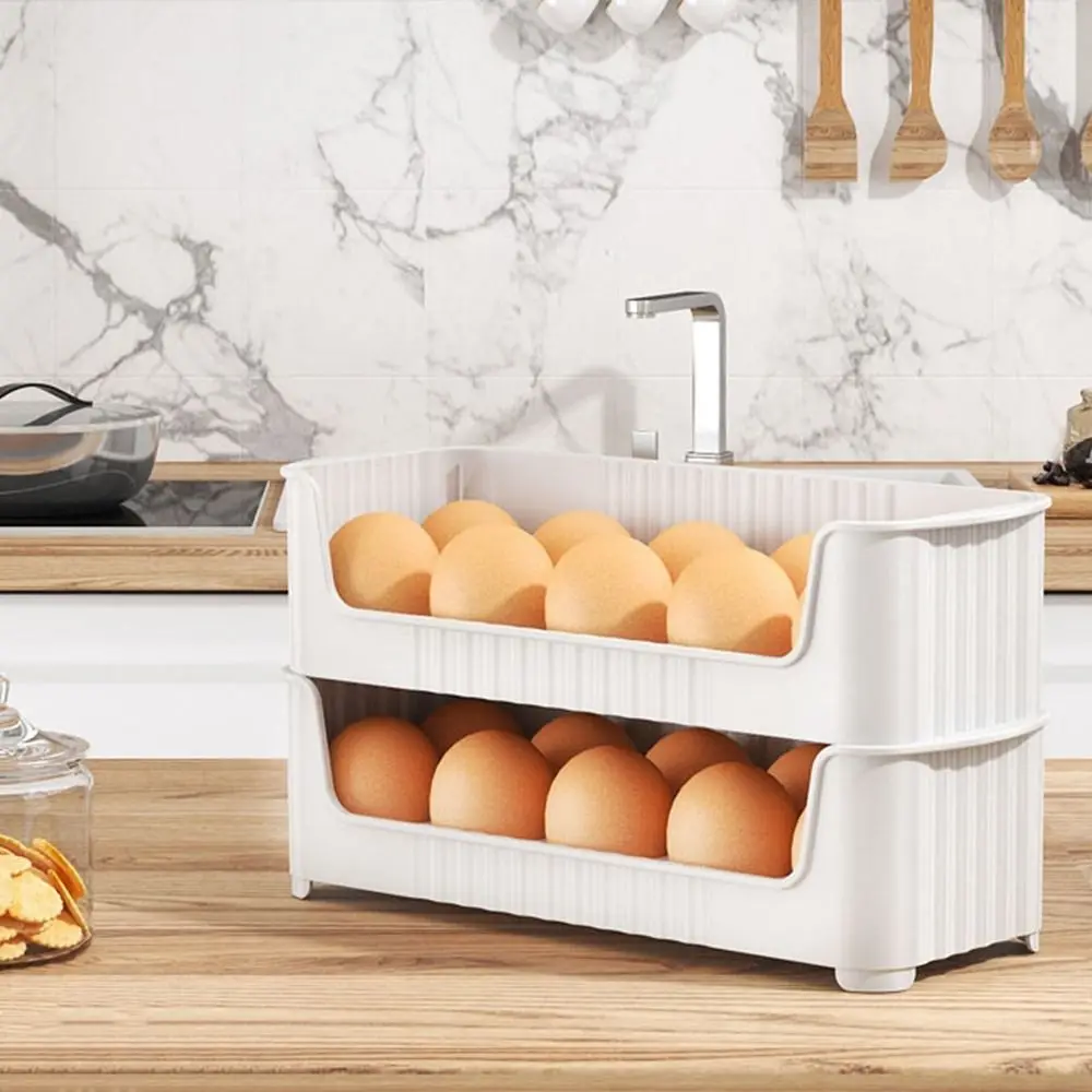 Multi-layer Refrigerator Side Door Egg Tray Space-saving Plastic Egg Storage Box Fresh-keeping Special Egg Storage Rack