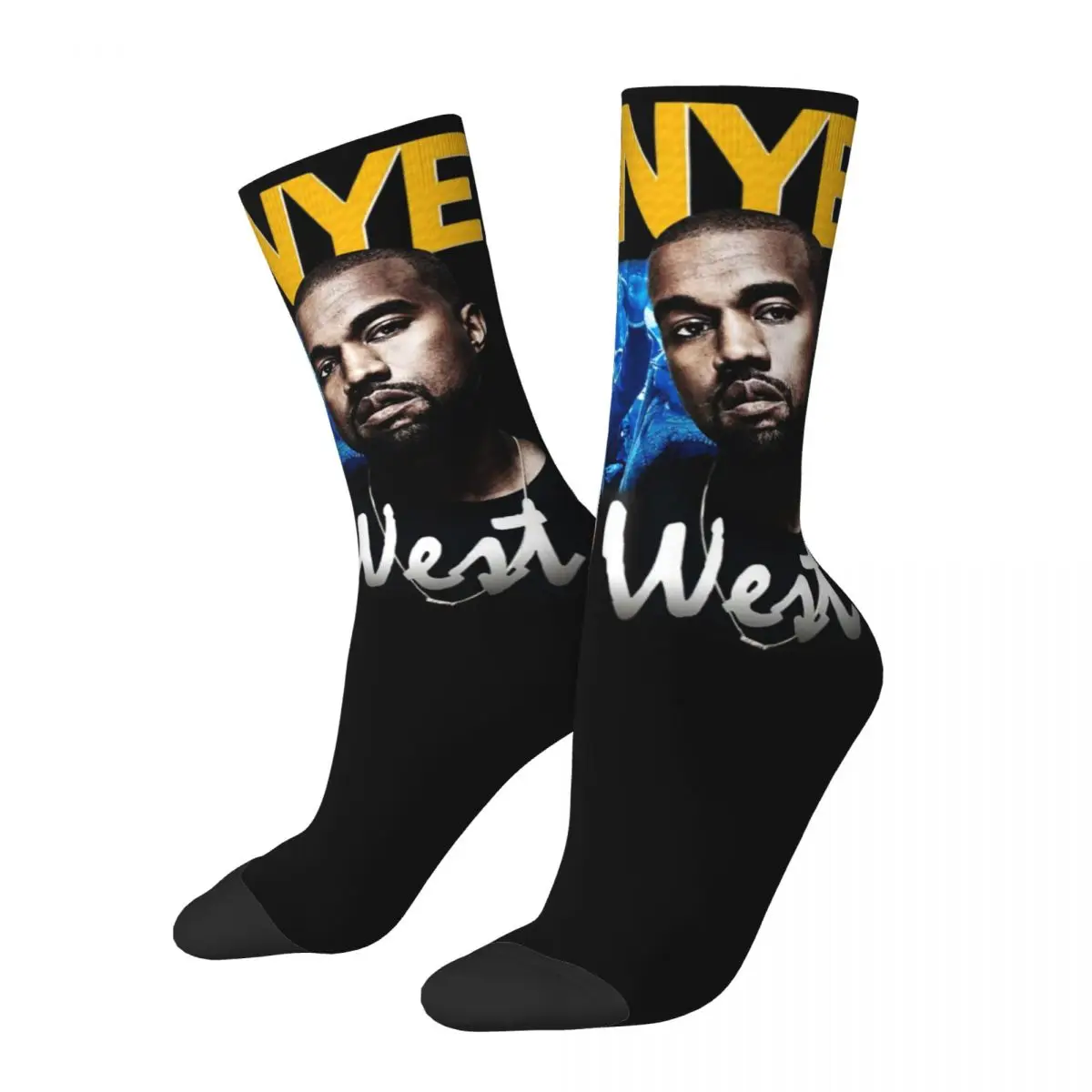 

Crazy Design Kanye West Football Socks Polyester Crew Socks for Women Men Breathable