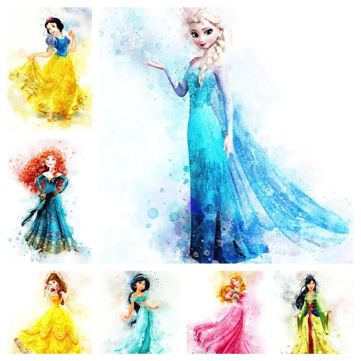 5D DIY Diamond Painting Kit Disney Princess Series Rapunzel Mosaic Rhinestone for Interior Children Room Home Decoration Gift