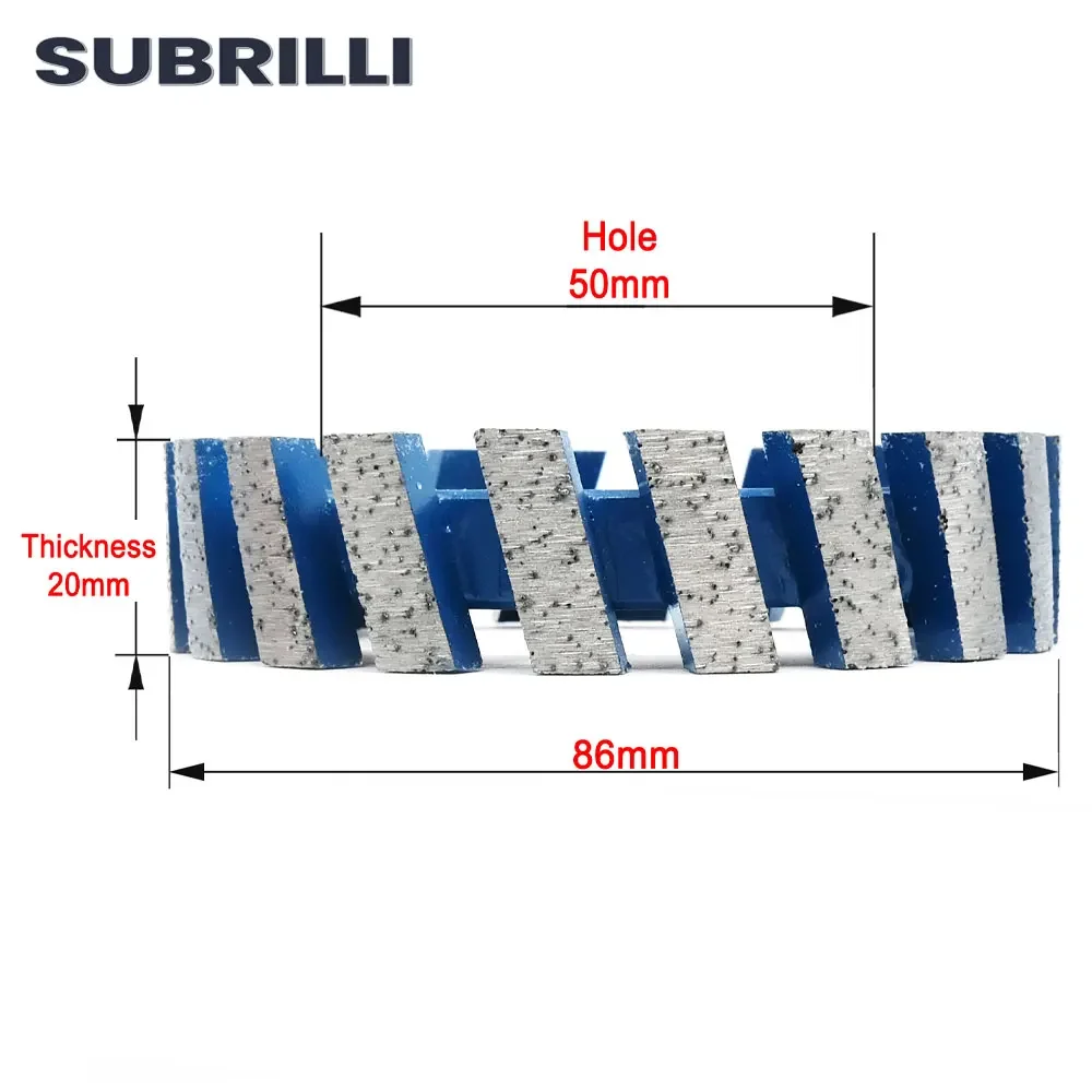 Subrilli 86mm cnc rebolo de diamante sinterização segmentada para máquina roteadora roda calibração pedra granito mármore perfilamento