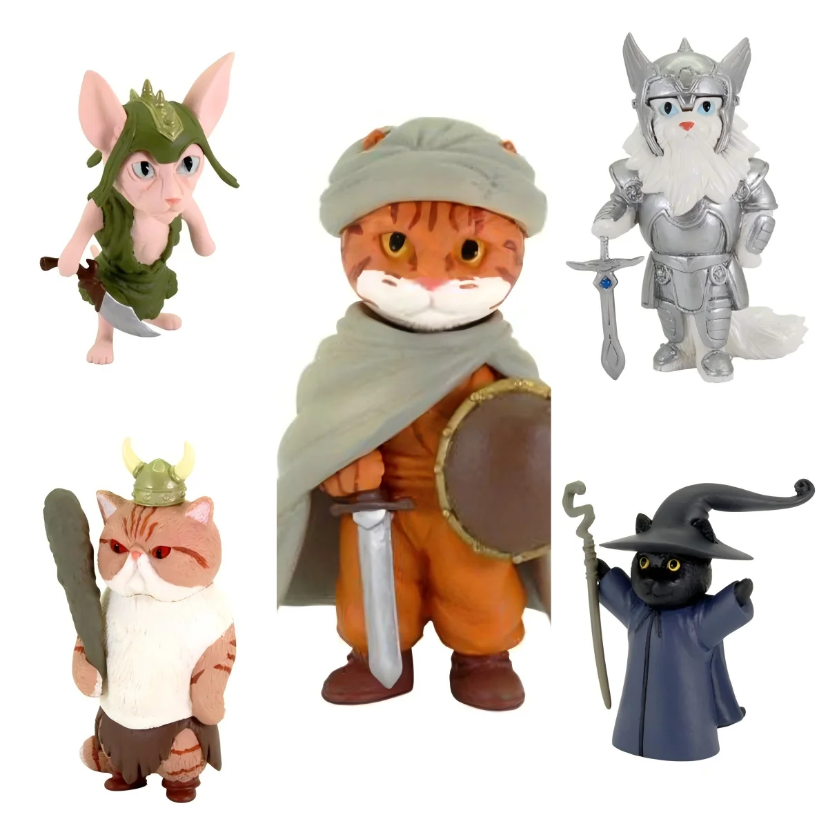 Original capsule toys cute isekai Otherworldly Cat Exotic Shorthair Goblin Wizard Kingdom Knight desk ornament gifts figures