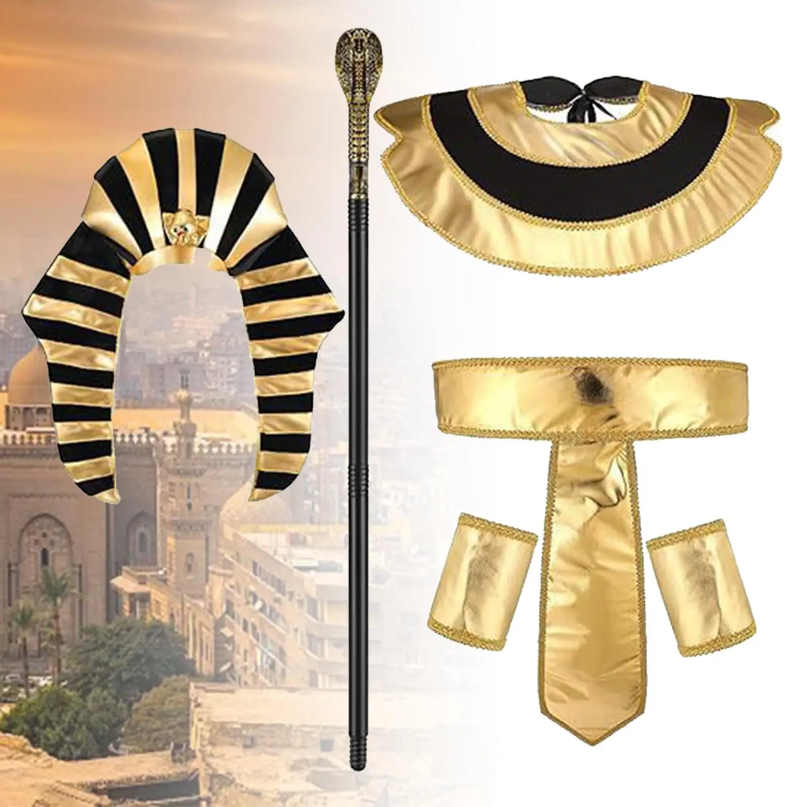 

Male Egyptian Costume Accessories Dress up Halloween King Costume Party Favors Photo Props Event Cosplay Costume