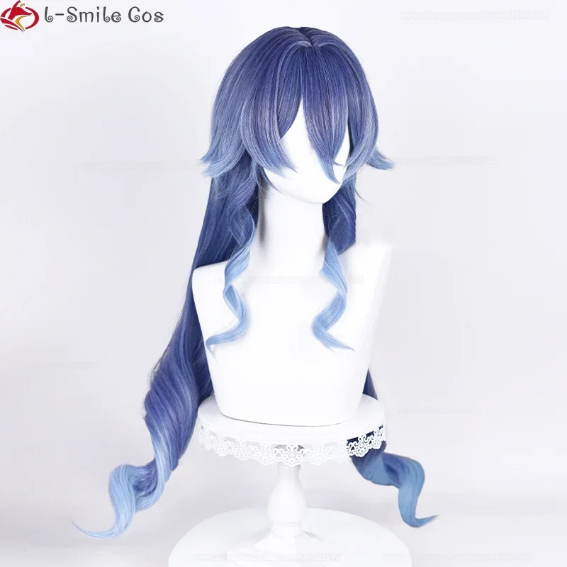 Layla cosplay game wig Layla Genshin wig long curly hair blue gradient heat resistant hair wigs wigs cap image 5