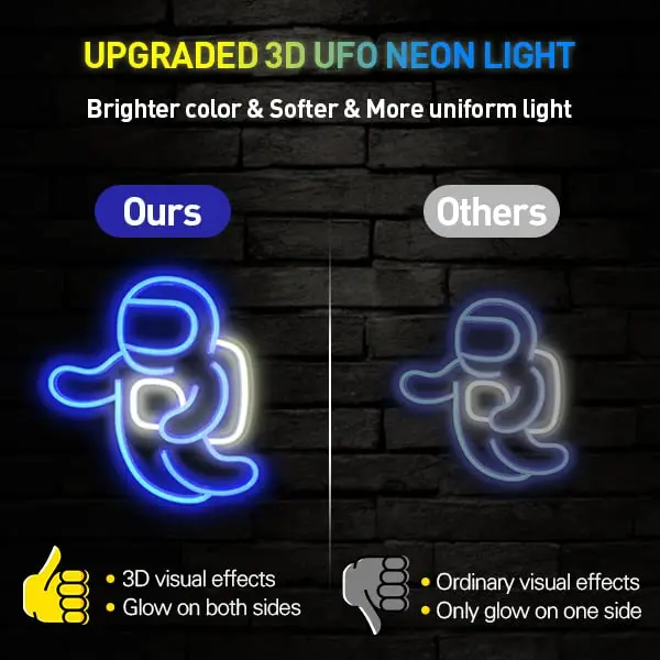 لافتات LED لضوء النيون لرائد الفضاء لديكور جدار غرفة النوم، علامة تعمل بمنفذ USB لغرفة المعيشة وغرفة الألعاب، هدية عيد ميلاد للأطفال