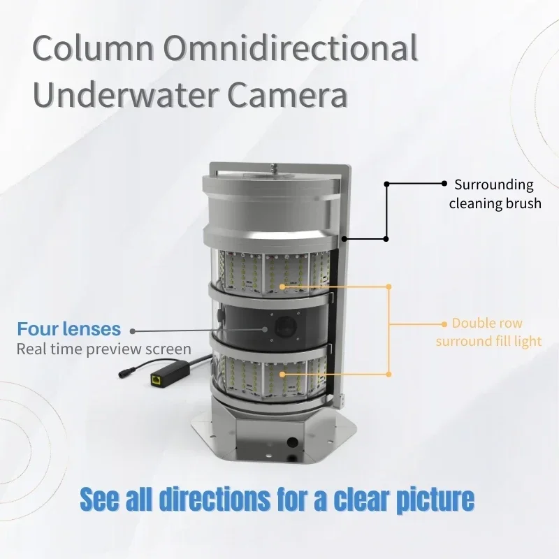 2025 منتجات ممتازة كاميرا تحت الماء متعددة الاتجاهات مع وظيفة تنظيف الزجاج وإضاءة ملء محيطية #5