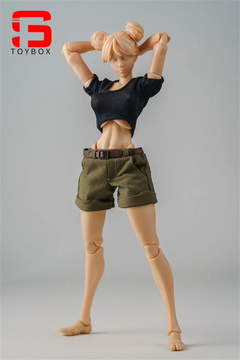 W magazynie 1/12 Scale Female Tight Short T-shirt Casual Shorts Clothes Model Fit 6'' Romankey Soldier Action Figure Body Dolls