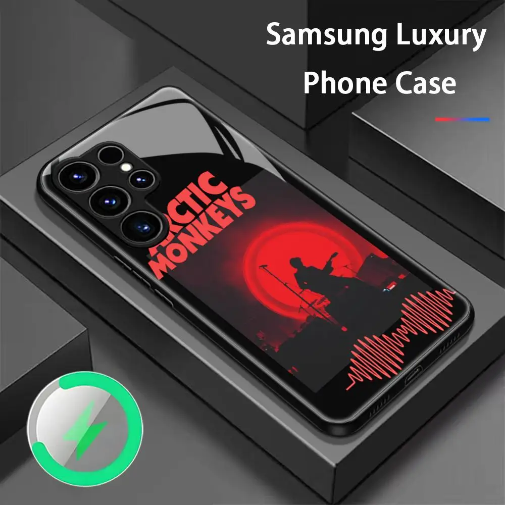 

Чехол для телефона Arctic Monkeys для Samsung S25 S24 S23 S22 S21 S20 Plus Ultra Note20, стеклянный магнитный чехол