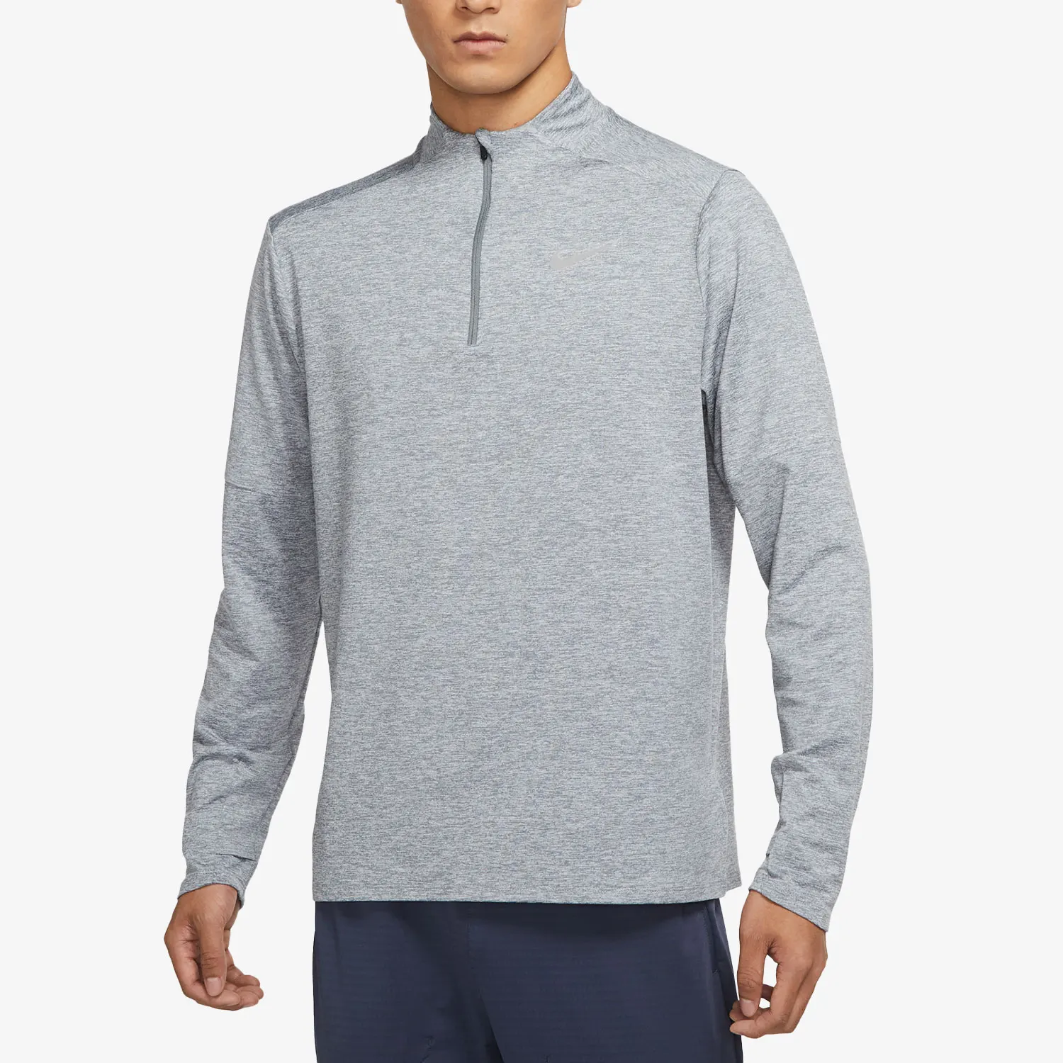 Nike Authentic Dri FIT Men's Half Zipper Reflective Running Long Sleeve T-shirt DD4757-084