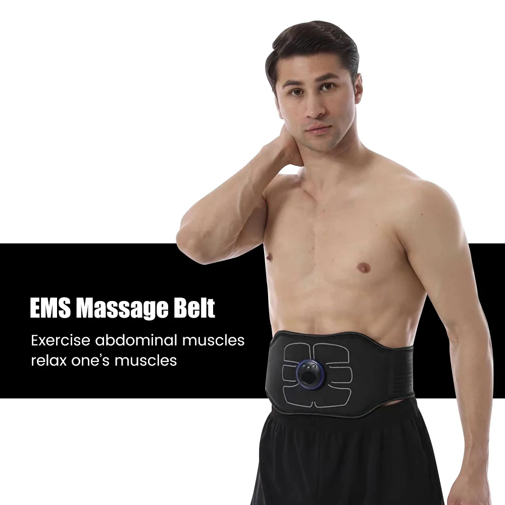 EMS Abdominal Massager Waist Belt Muscle Toner Smart Abdominal Muscle Trainer For Back Body Workout Training Fitness Massage