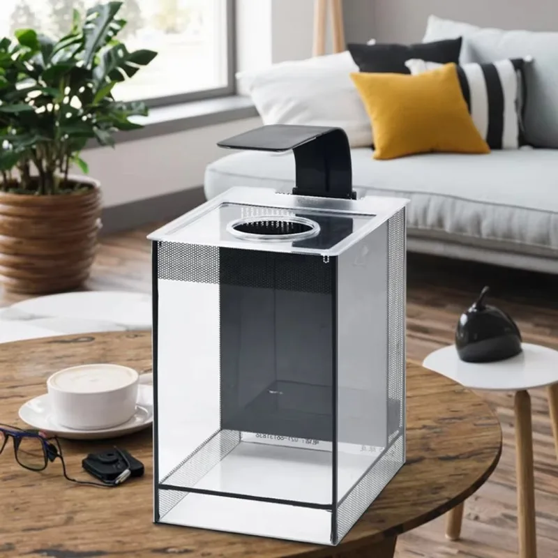 Mini aquarium fish tank environmentally friendly smart glass tank living room 5w desktop mini garden