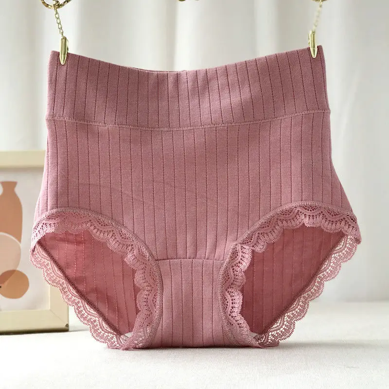

Women's Pure Cotton High-waisted Underwear Women Cotton File Antibacterial, Comfortable Triangle Shorts, Comfortable Breathable