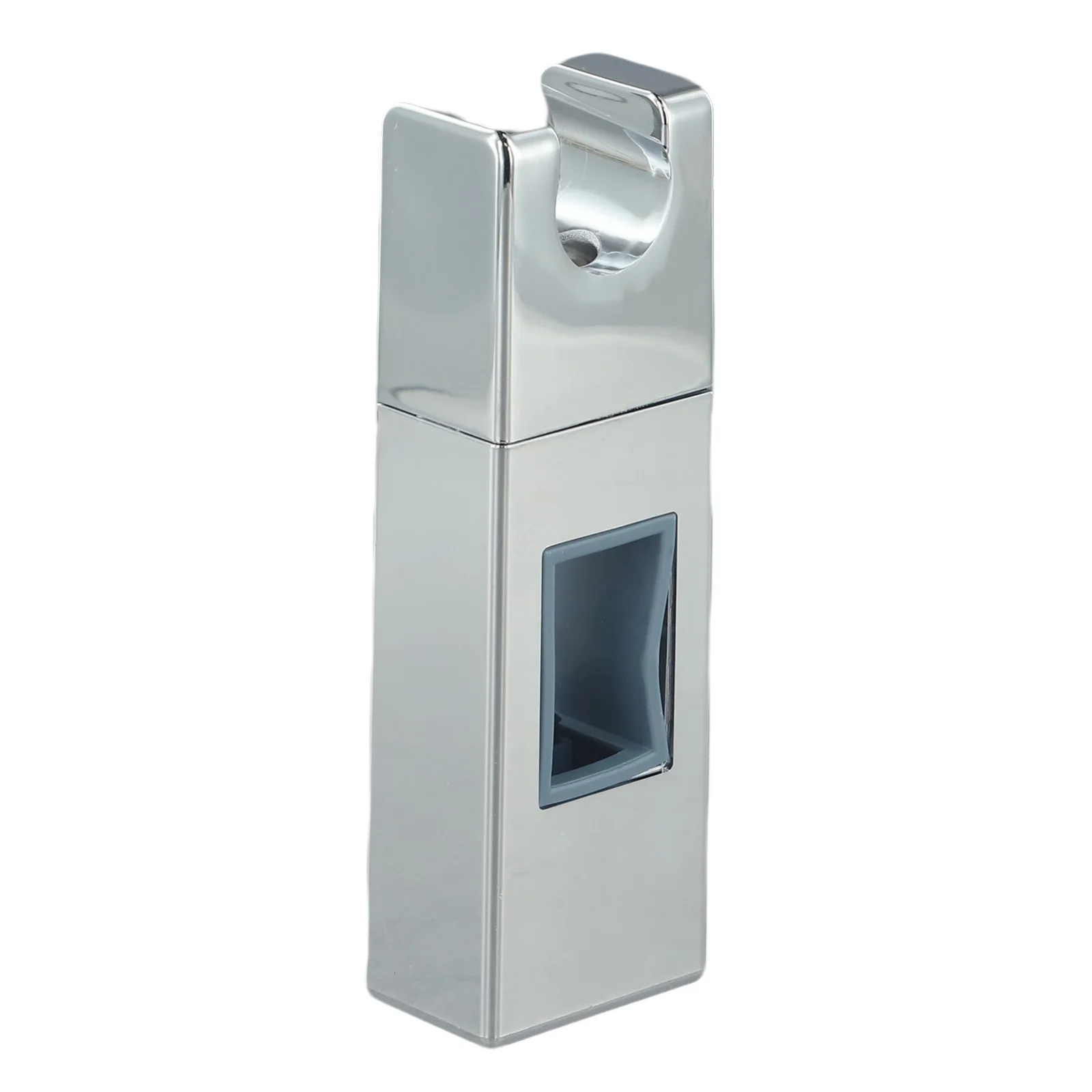 Adjustable Shower Head Holder For Square Rail, 360 Degree Rotating Slider Bracket With Resin Pad, Chrome Finish ABS