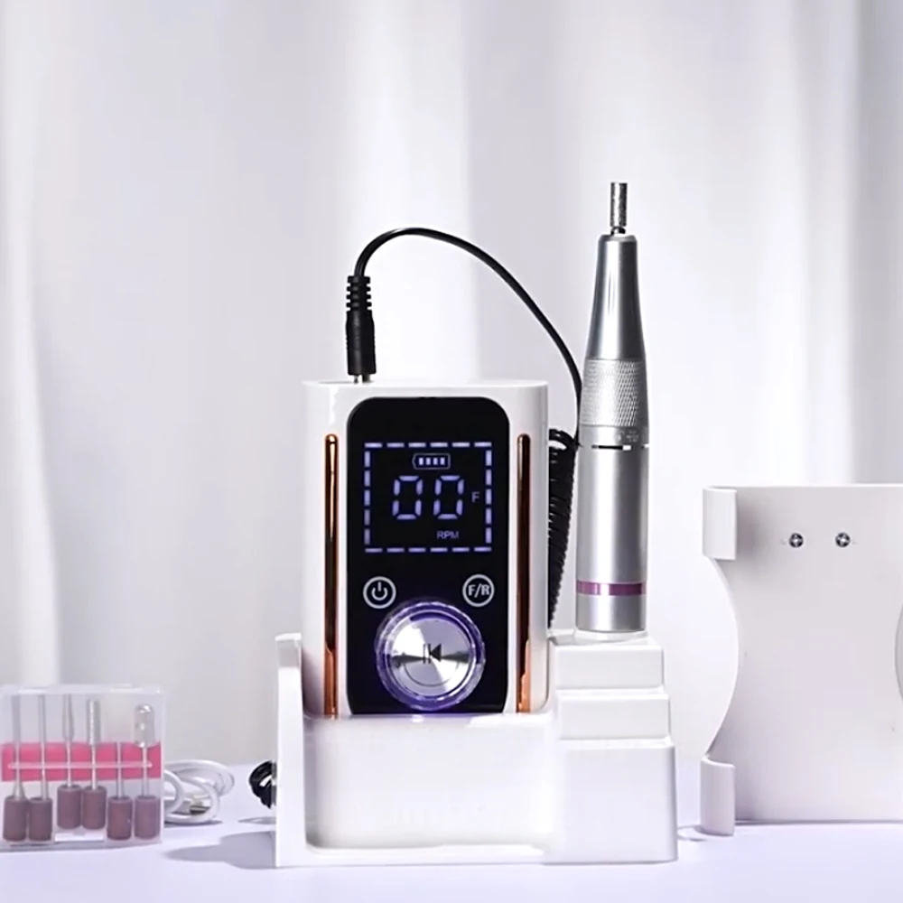 Cordless Nail Drill Professional 45000 RPM, Rechargeable Electric Nail File Machine E File for Acrylic Gel Polishing Removing