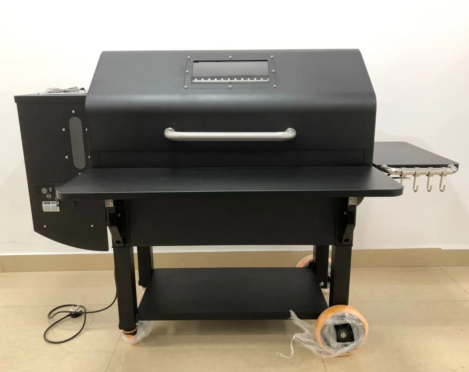 Modern Style Wood Pellet Grill Smoker With Digital Controller Powder Coated Finish BBQ Pellet Smoker